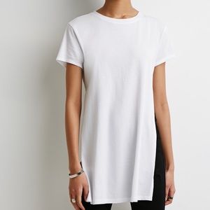 💥last chance💥White basic tunic both side slit